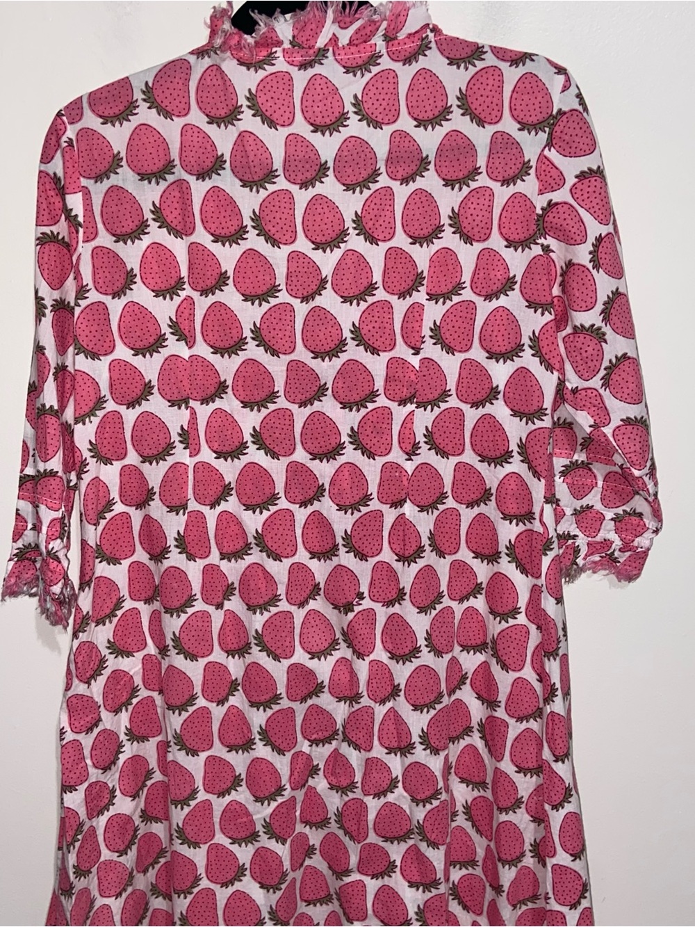 At Last… Dress Womens Size 10 Annabel Strawberry Print Tunic Cottagecore Boho - Picture 8 of 11